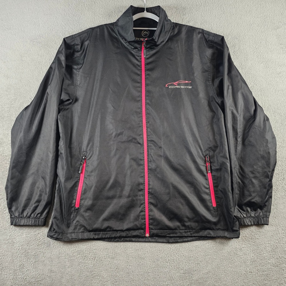 Stormtech Performance Corvette Windbreaker Jacket Mens 2XL Black Red‎ GSX-1 Zip